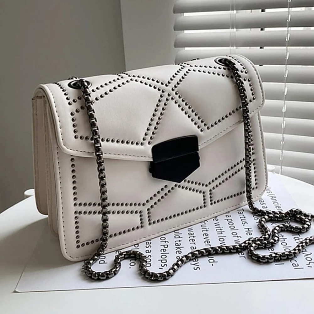 Studded Chain Evening Shoulder Crossbody Bag - Picture 11 of 14